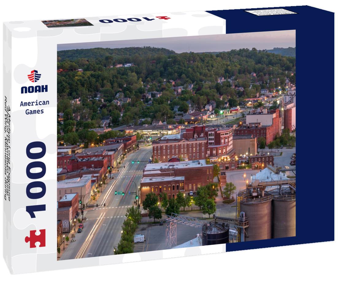 Noah Jigsaw Puzzle A Medium Long Exposure Shot of Downtown Rural Red Wing, Minnesota during a Summer Twilight 1000 pieces