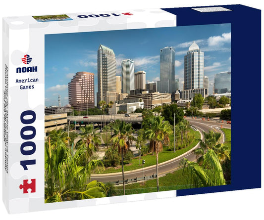 Noah Jigsaw Puzzle Downtown city skyline view of Tampa Florida USA looking over the freeway and the Riverwalk 1000 pieces