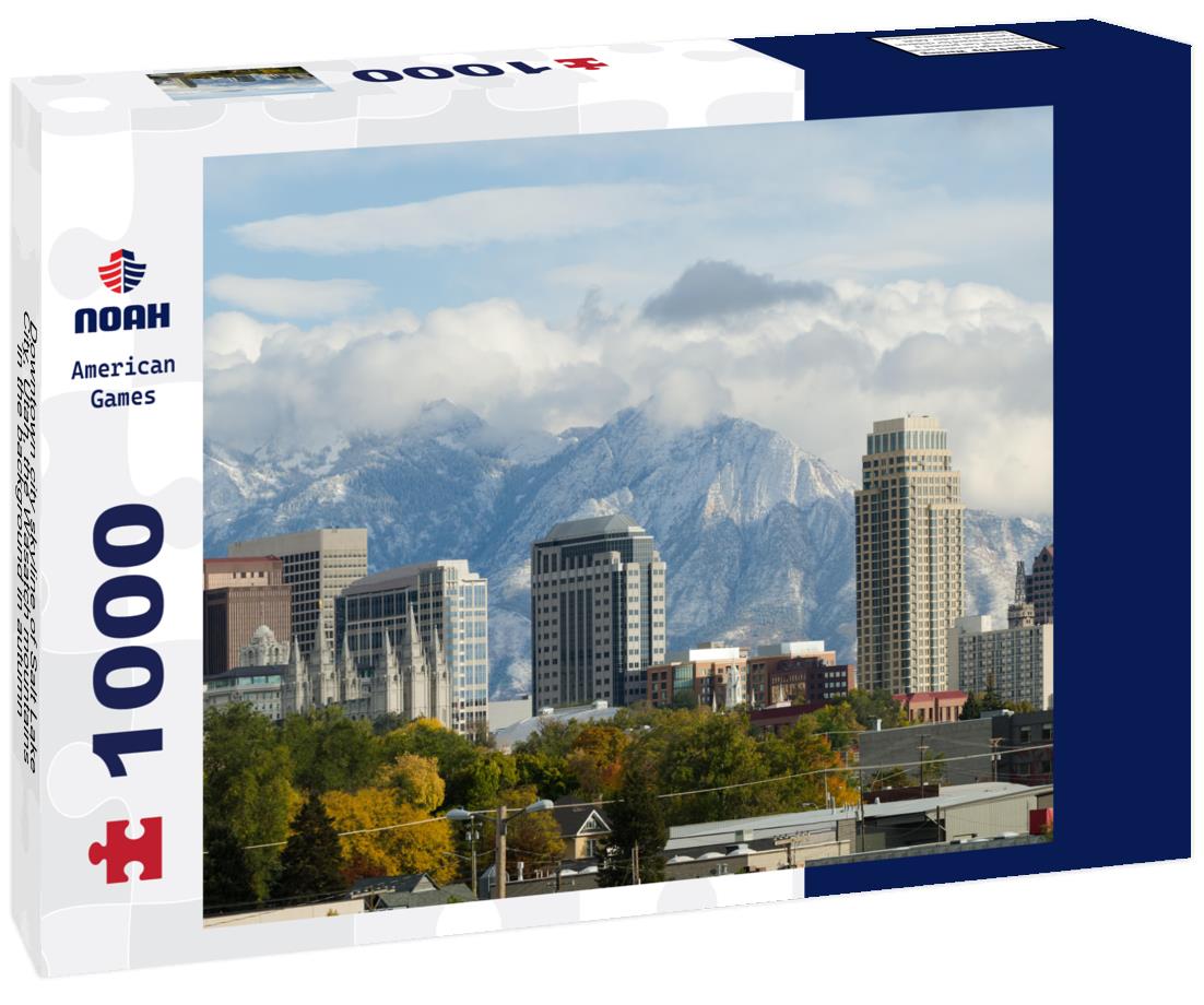 Noah Jigsaw Puzzle Downtown city skyline of Salt Lake City, Utah, the Wasatch mountains in the background in autumn 1000 pieces