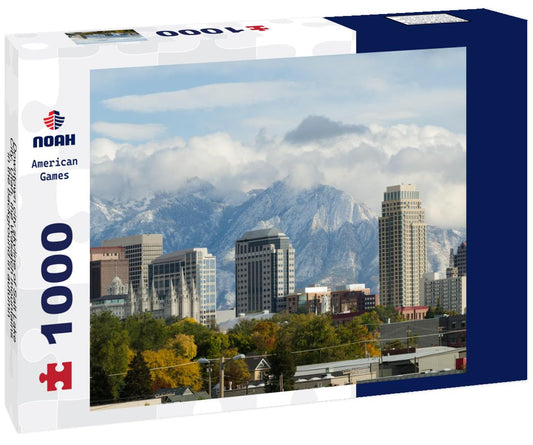 Noah Jigsaw Puzzle Downtown city skyline of Salt Lake City, Utah, the Wasatch mountains in the background in autumn 1000 pieces