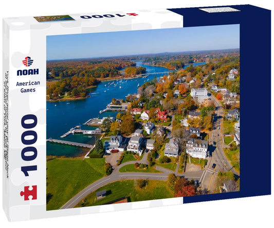 Noah Jigsaw Puzzle York River aerial view at Stage Neck at the river mouth to York Harbor in town of York, Maine ME 1000 pieces