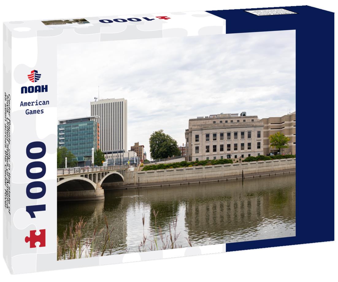 Noah Jigsaw Puzzle Cedar Rapids, city in the state of Iowa, United States of America, as seen across the Cedar River 1000 pieces