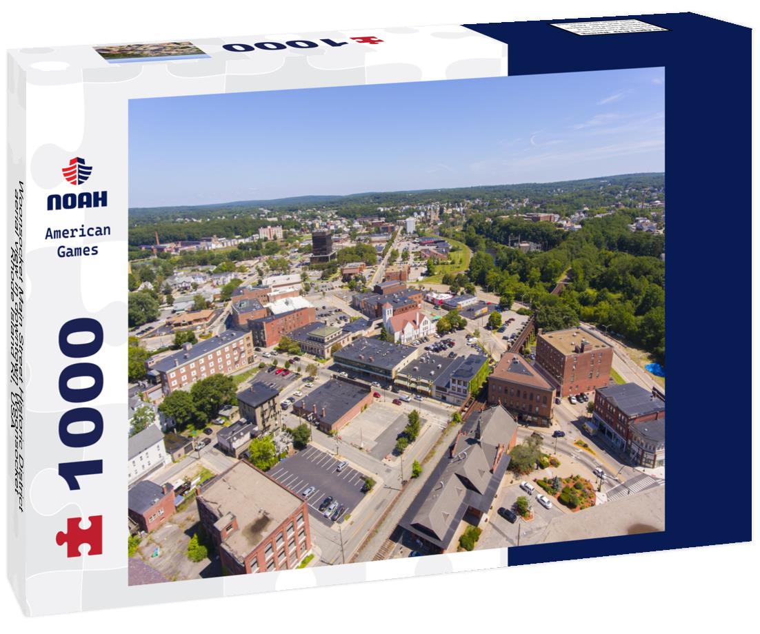 Noah Jigsaw Puzzle Woonsocket Main Street Historic District aerial view in downtown Woonsocket, Rhode Island RI, USA 1000 pieces