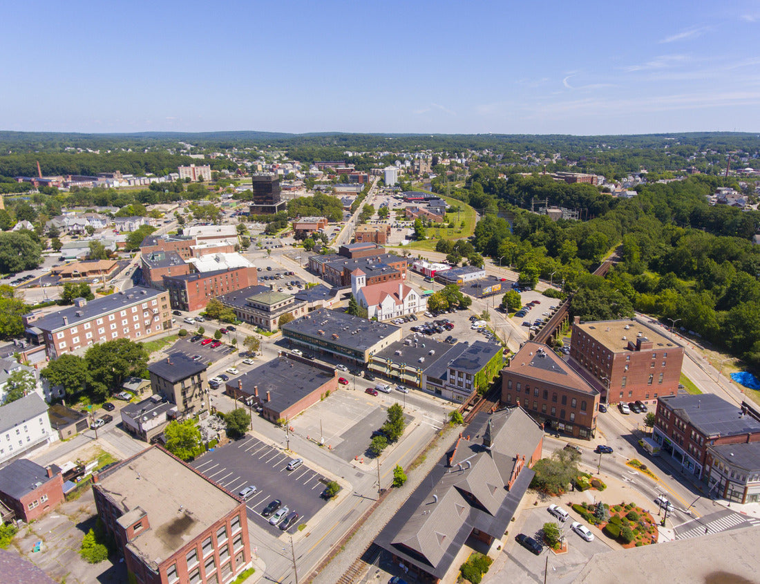 Noah Jigsaw Puzzle Woonsocket Main Street Historic District aerial view in downtown Woonsocket, Rhode Island RI, USA 1000 pieces