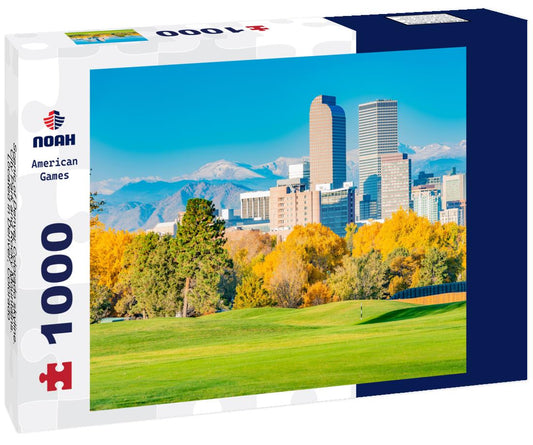 Noah Jigsaw Puzzle Scenic of Denver Colorado skyline. City Park and Rocky Mountains. Located in Denver, Colorado, USA 1000 pieces
