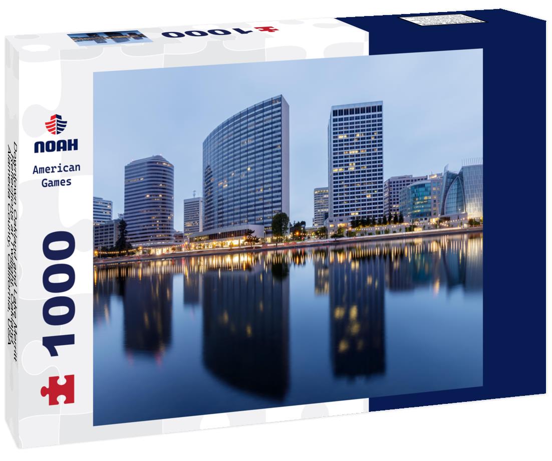 Noah Jigsaw Puzzle Downtown Oakland and Lake Merritt Reflections at Twilight. Oakland, Alameda County, California, USA 1000 pieces