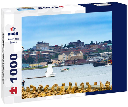 Noah Jigsaw Puzzle Breakwater Entrance Lightouse New Bedford Harbor Sailboats Buzzards Bay Massachusetts United States 1000 pieces