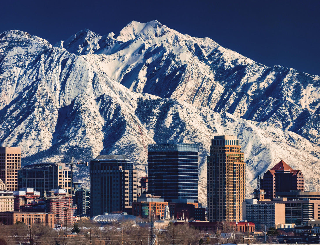 Noah Jigsaw Puzzle A record-breaking snowpack in the Wasatch Mountains behind the downtown Salt Lake City skyline, Utah 1000 pieces