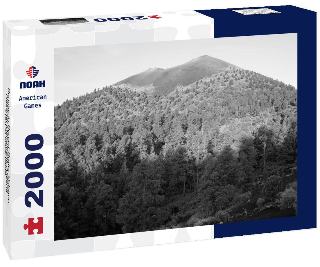 Noah Jigsaw Puzzle Sunrise in Sunset Crater Volcano National Monument, Arizona, USA in black white 2000 pieces