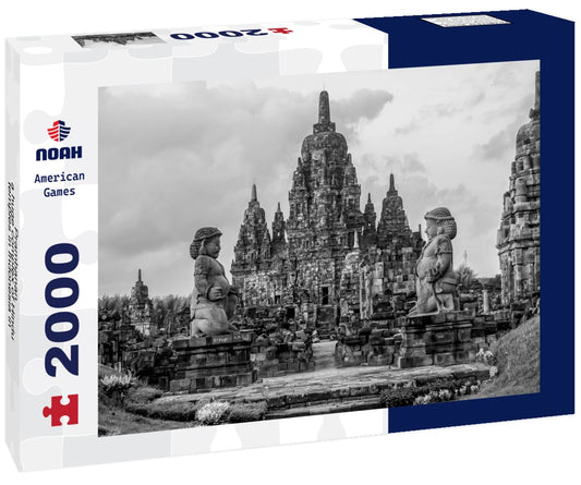Noah Jigsaw Puzzle Prambanan - a huge complex of Hindu temples in Indonesia in black white 2000 pieces