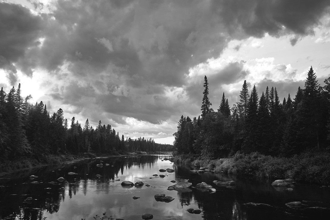 Miramichi River after a storm. Late afternoon, New Brunswick, Canada 2000pc PuzzleBlack and White