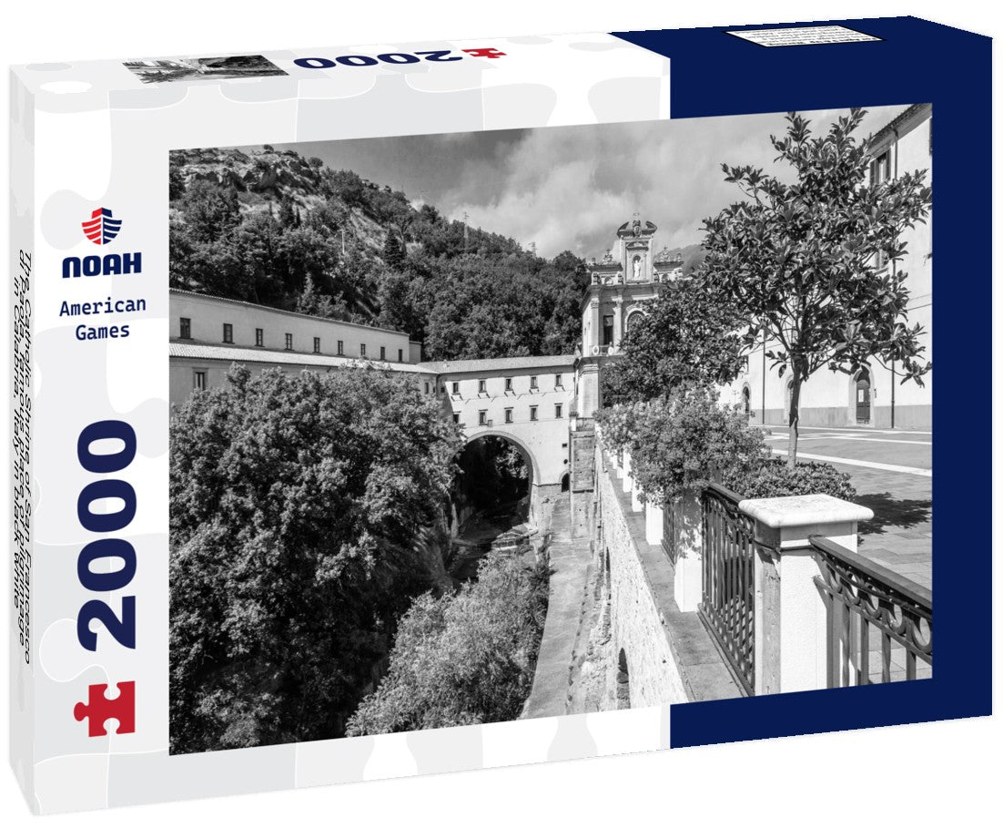 The Catholic Shrine of San Francesco di Paola, famous place of pilgrimage in Calabria, Italy 2000pc PuzzleBlack and White