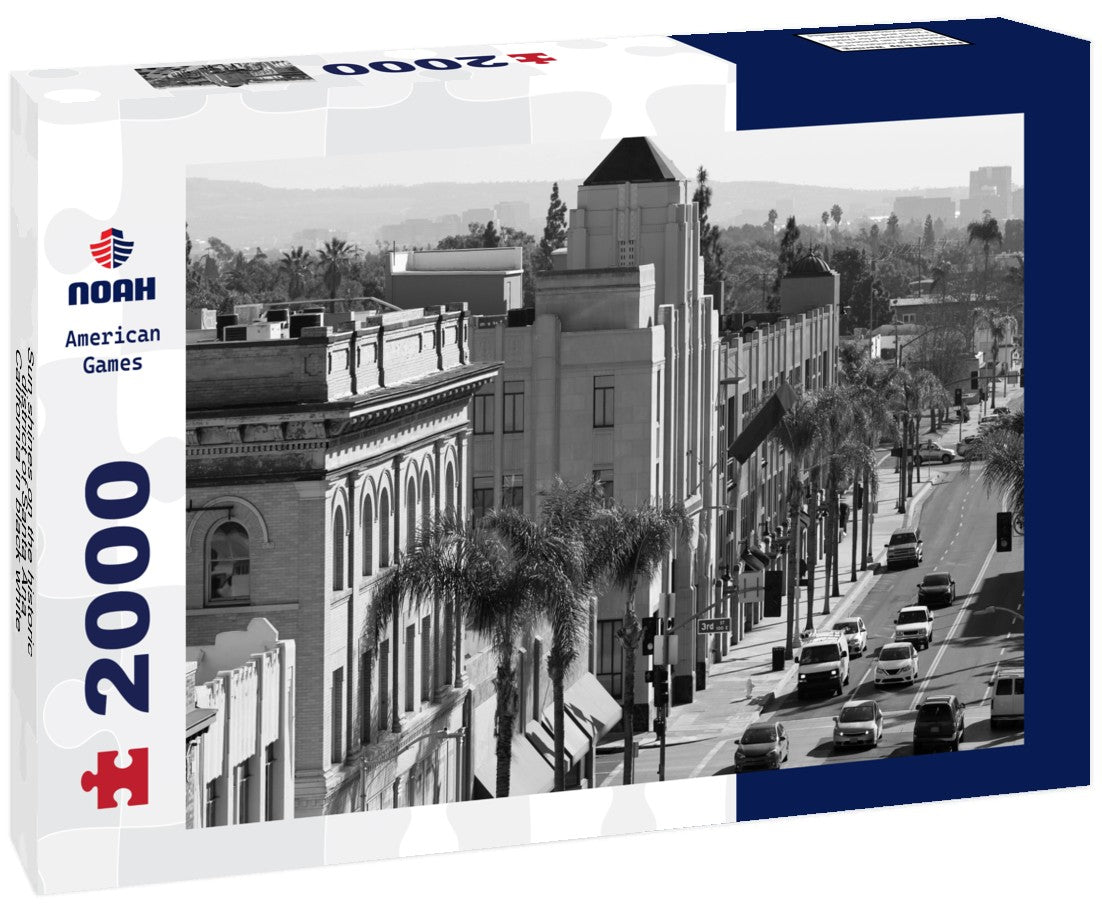 Sun shines on the historic district of Santa Ana, California 2000pc PuzzleBlack and White