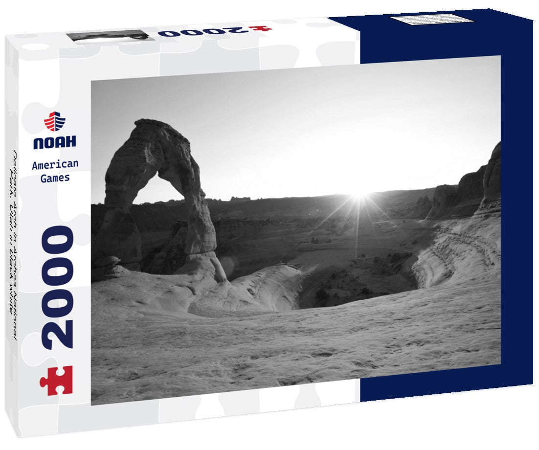 Noah Jigsaw Puzzle Delicate Arch in Arches National Park, Utah in black white 2000 pieces