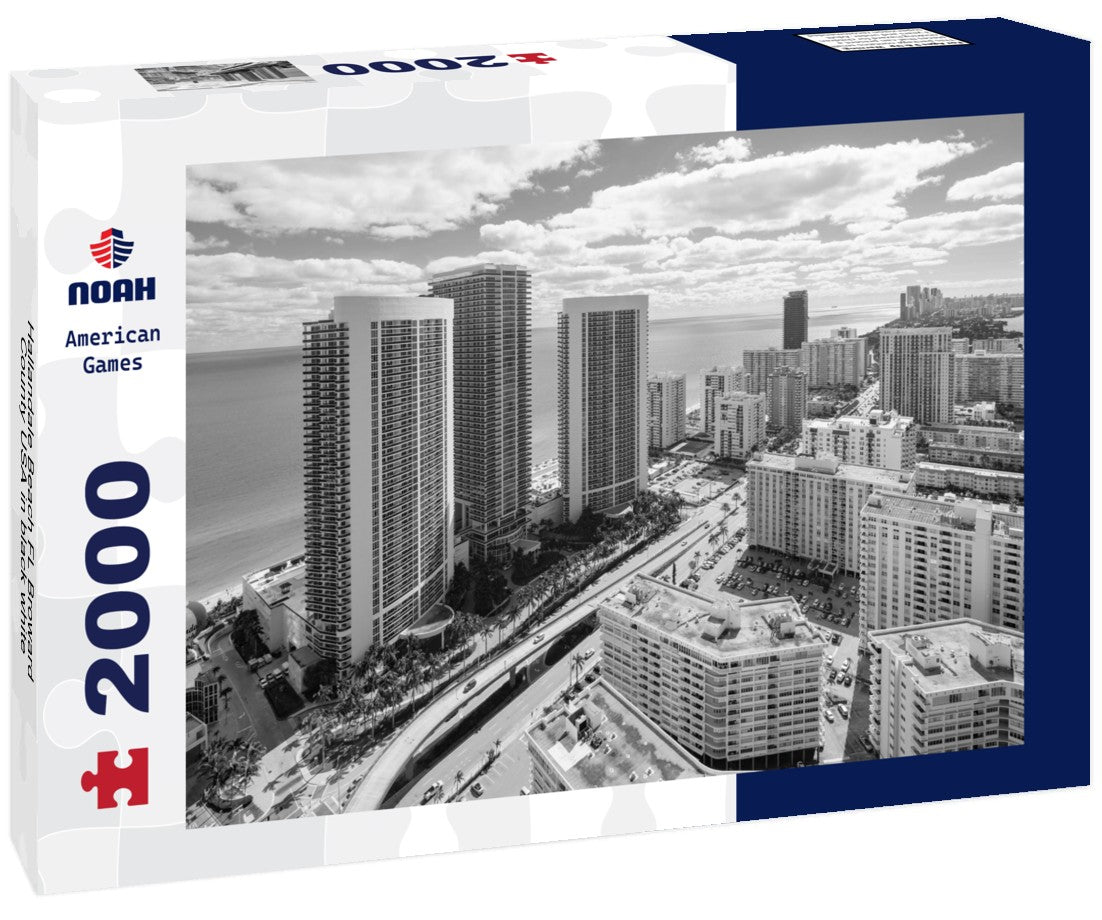 Hallandale Beach FL Broward County USA 2000pc PuzzleBlack and White