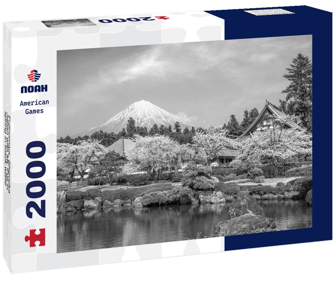 Fujinomiya, Shizuoka, Japan with Mt. Fuji in spring 2000pc PuzzleBlack and White
