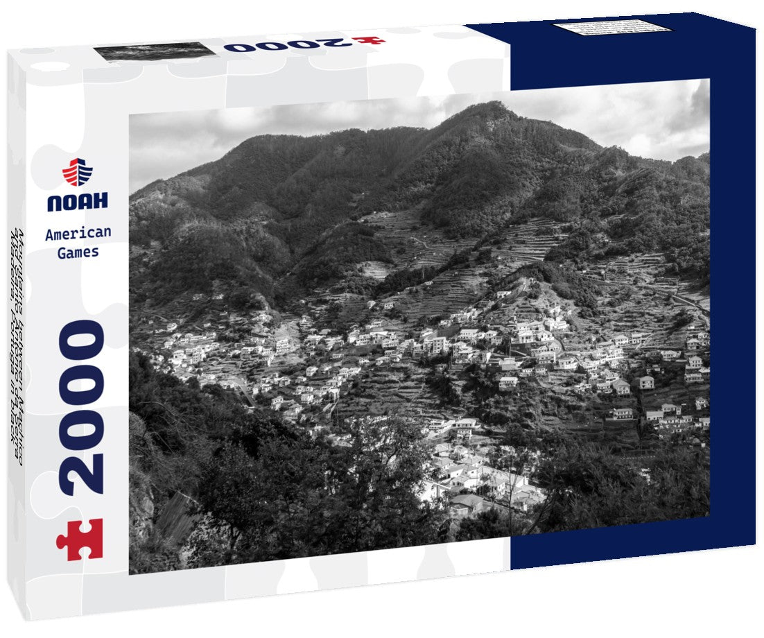 Mountains between Machico and Santo António da Serra, Madeira, Portuga 2000pc PuzzleBlack and White