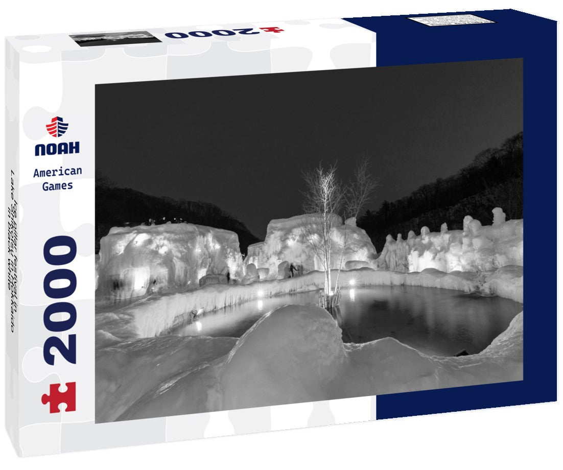 Noah Jigsaw Puzzle Ice pillar festival in Lake Shikotsu in Hokkaido in black white 2000 pieces