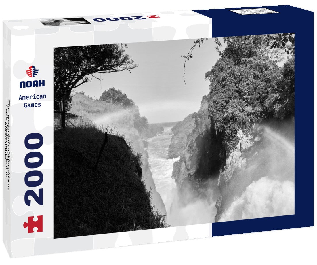 Noah Jigsaw Puzzle The waterfall of Murchison Falls National Park in black white 2000 pieces
