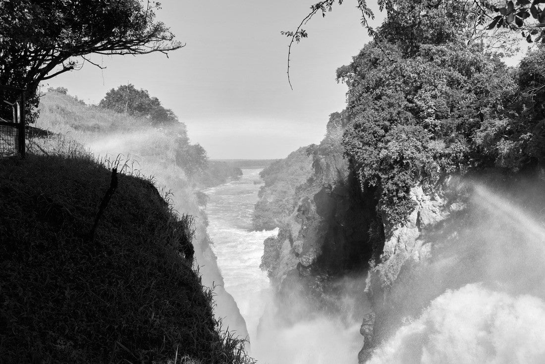 Noah Jigsaw Puzzle The waterfall of Murchison Falls National Park in black white 2000 pieces