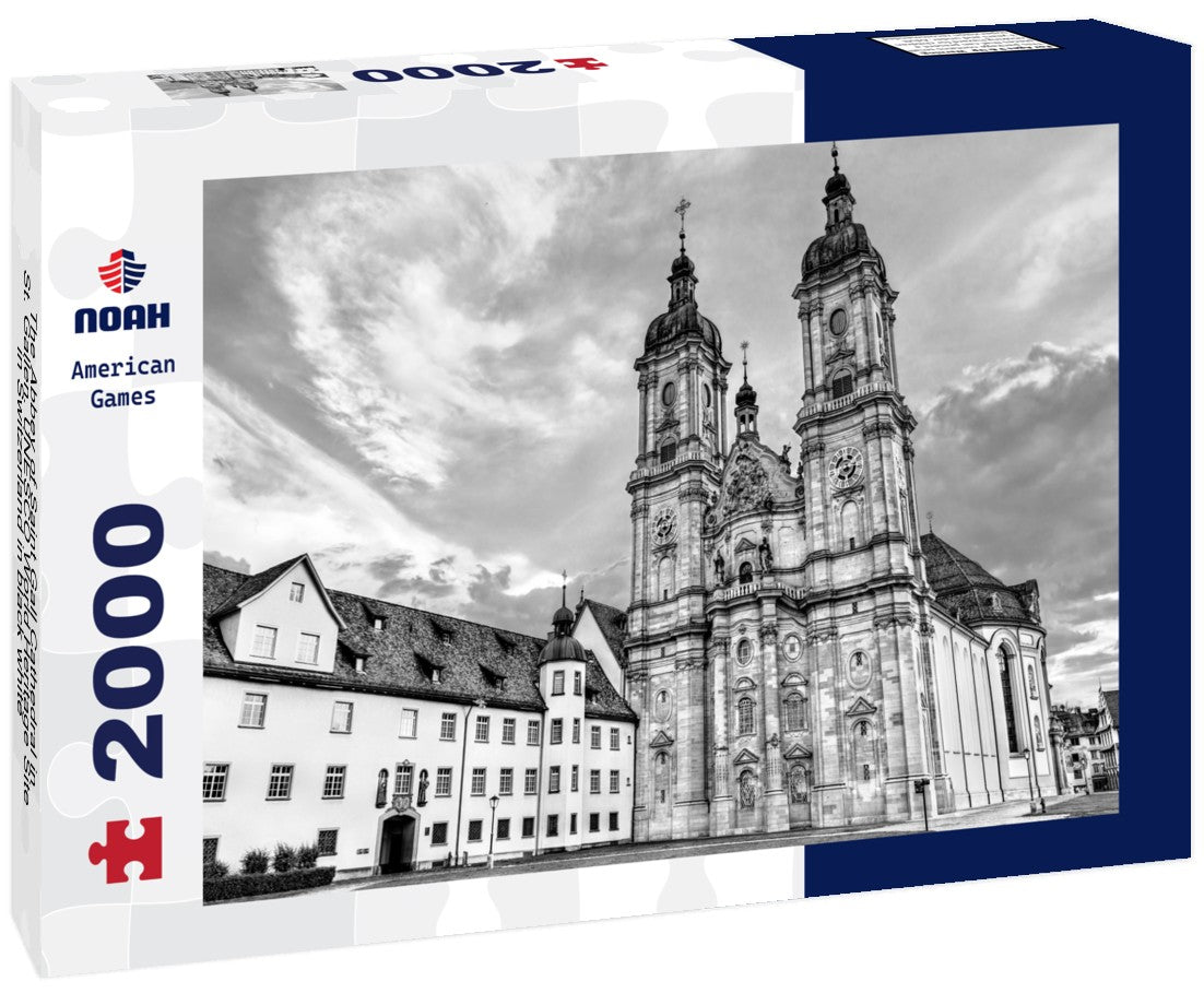 The Abbey of Saint Gall Cathedral in St. Gallen. UNESCO World Heritage Site in Switzerland 2000pc PuzzleBlack and White