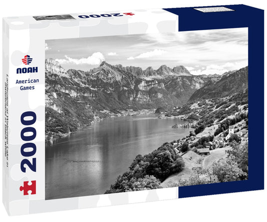 Noah Jigsaw Puzzle Landscape at Walensee Lake in Switzerland in black white 2000 pieces