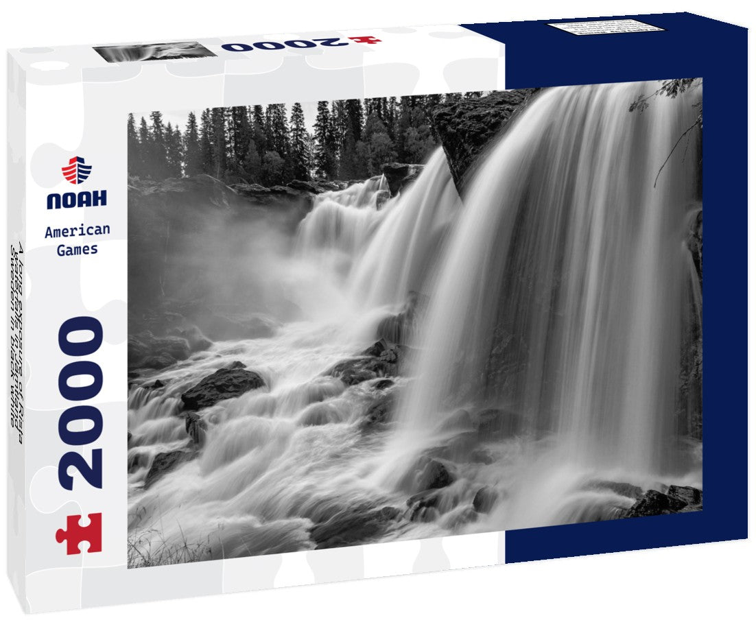 A long exposure of Rista waterfalls in Jämtland, Sweden 2000pc PuzzleBlack and White