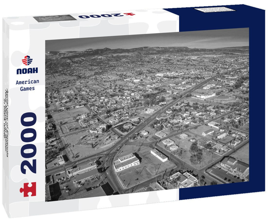 Aerial view of Espanola, New Mexico in winter 2000pc PuzzleBlack and White