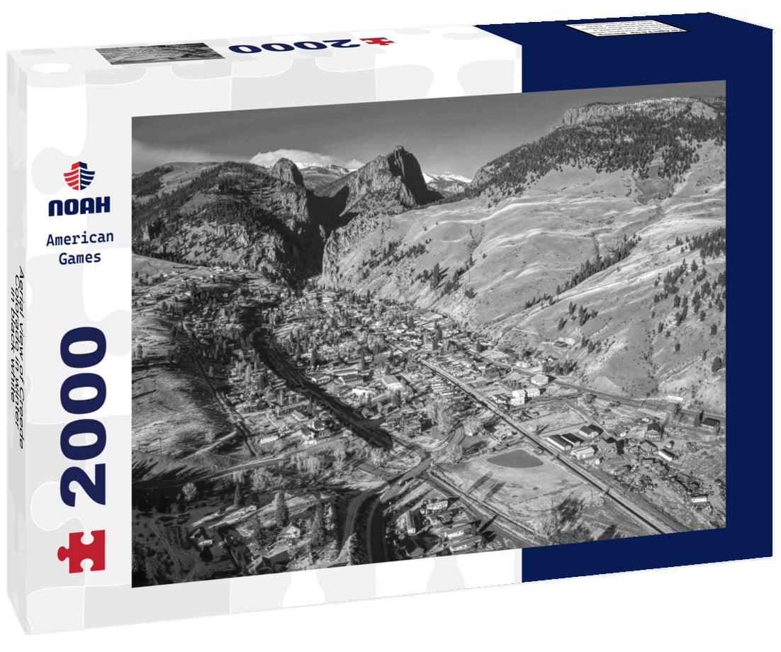 Aerial view of Creede, Colorado in winter 2000pc PuzzleBlack and White