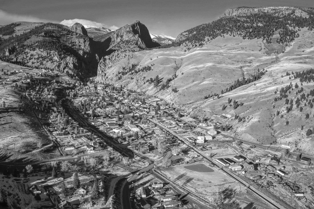 Aerial view of Creede, Colorado in winter 2000pc PuzzleBlack and White