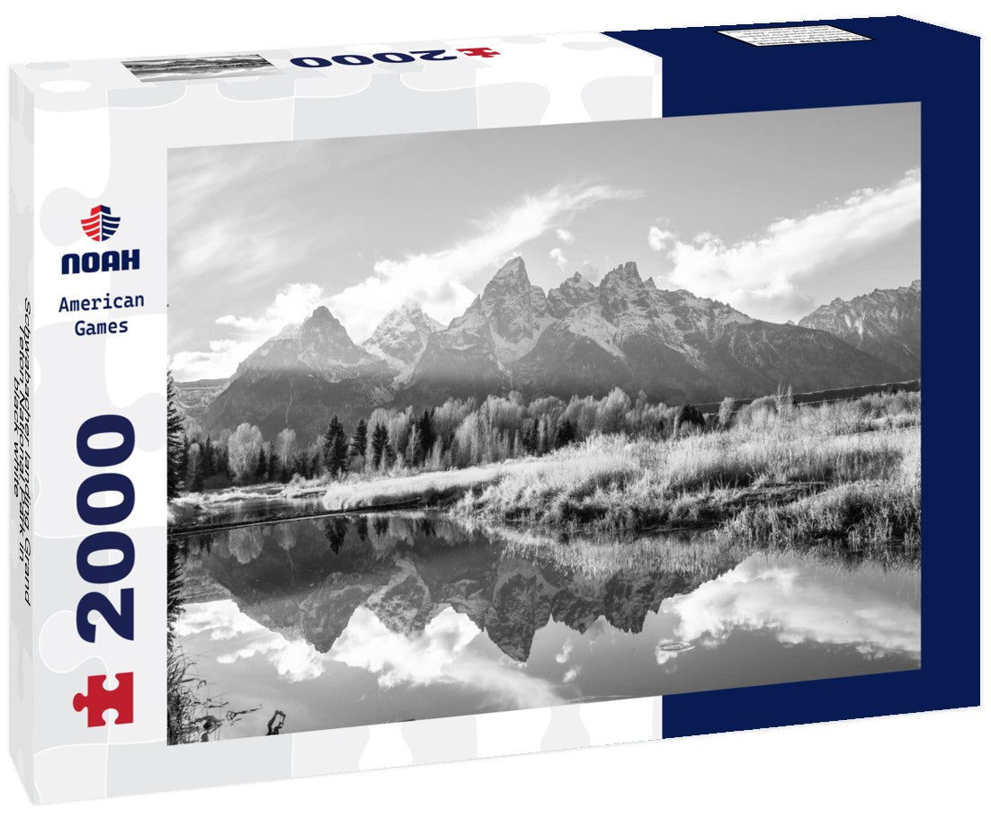 Schwabacher landing Grand Teton National Park 2000pc PuzzleBlack and White