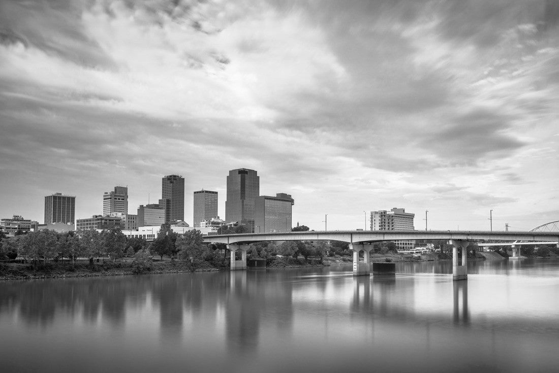 Little Rock, Arkansas, USA skyline on the river at twilight 2000pc PuzzleBlack and White