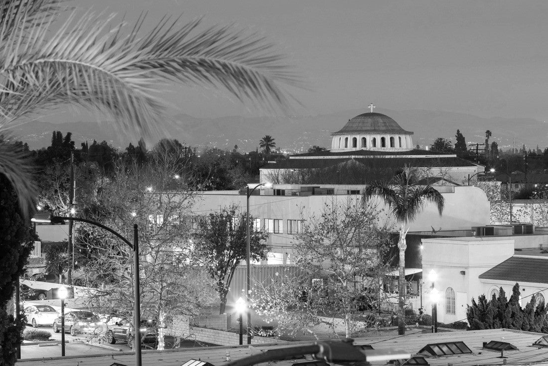 Double exposure of the downtown skyline of Downey, California, USA 2000pc PuzzleBlack and White