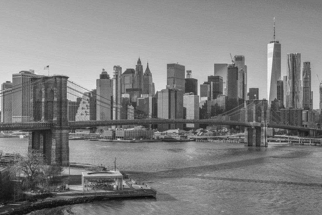 Noah Jigsaw Puzzle Brooklyn Bridge and Manhattan skyline New York in black white 2000 pieces
