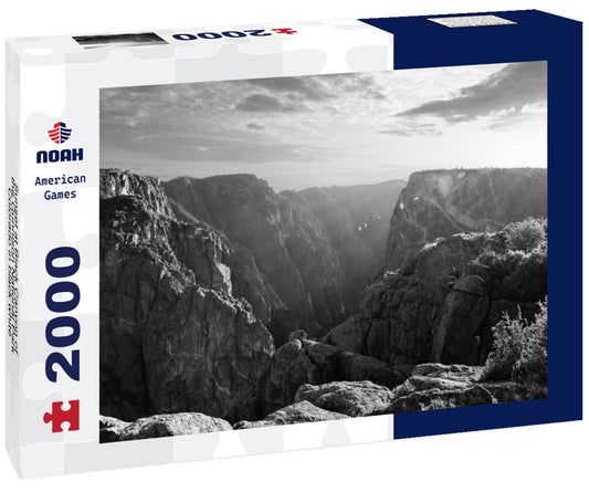 Noah Jigsaw Puzzle Sunset at Black Canyon of the Gunnison National Park, Colorado in black white 2000 pieces