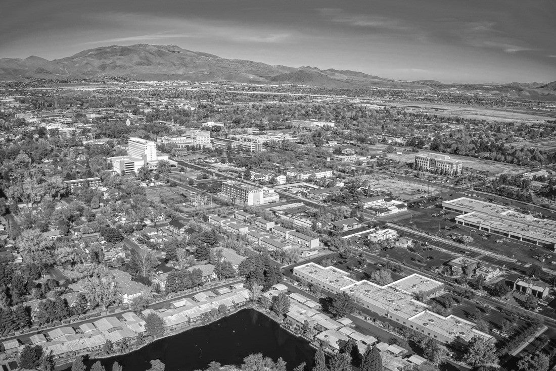 Aerial View of the Nevada Capitol of Carson City 2000pc PuzzleBlack and White