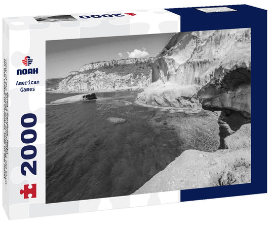 Noah Jigsaw Puzzle Bosa (Sardinia, Italy) - view of the tourist and enchanting old town on the coast of Oristano, one of the most beautiful on the island of Sardegna in black white 2000 pieces