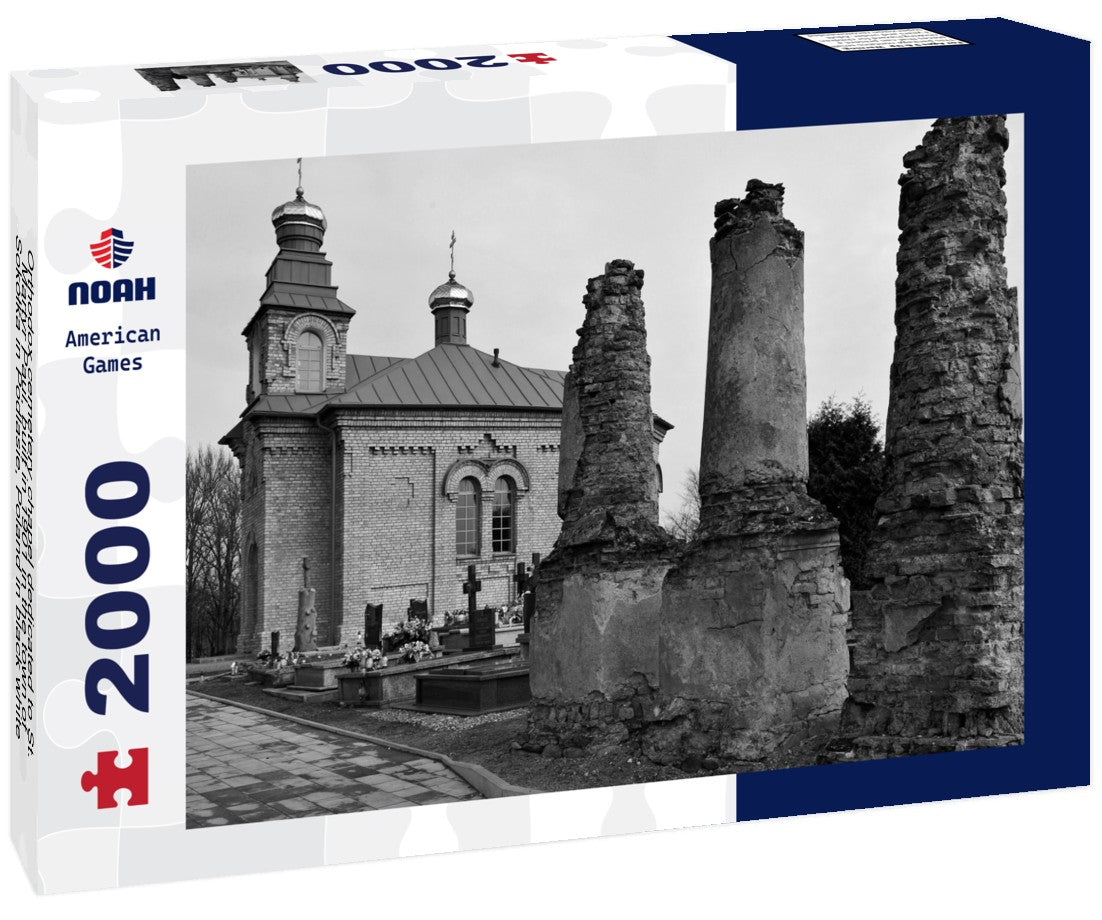 Orthodox cemetery chapel dedicated to St. Martyr Paul, built in 1901 in the town of Sokólka in Podlasie, Poland 2000pc PuzzleBlack and White