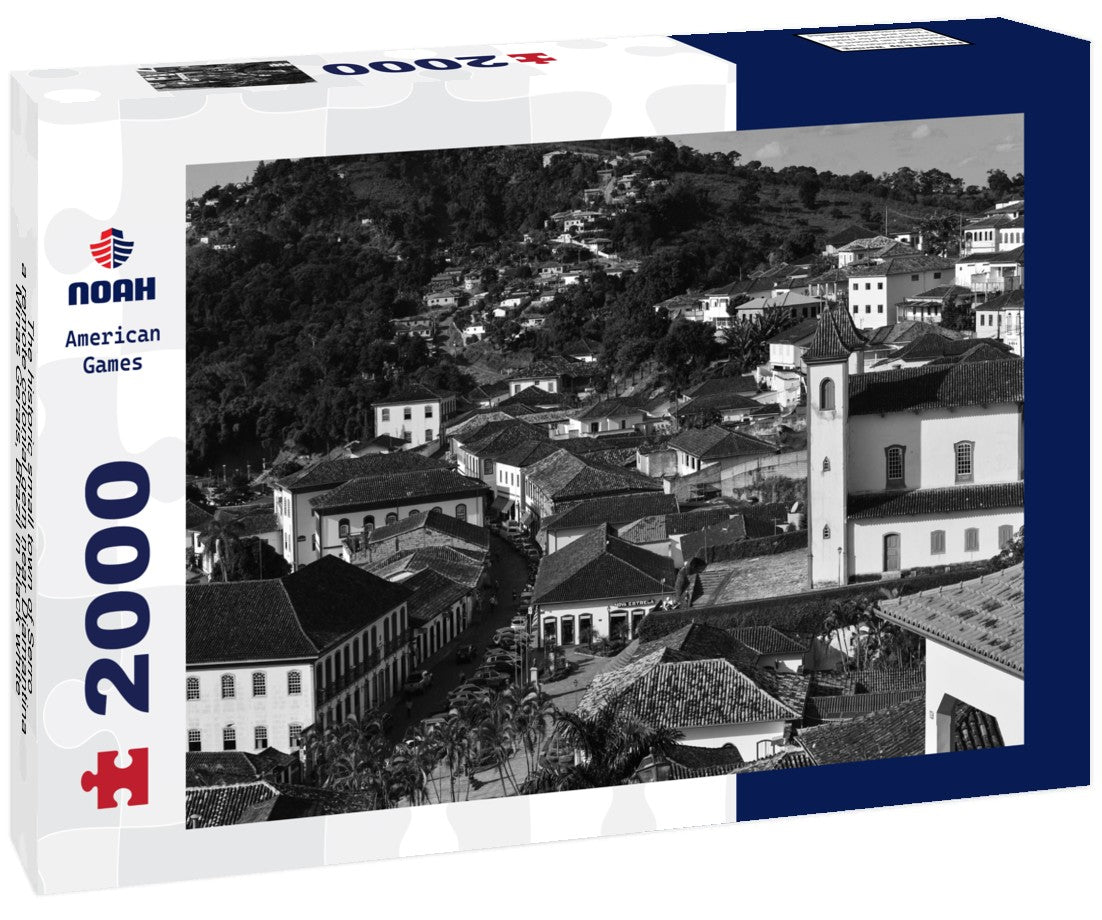Noah Jigsaw Puzzle The historic small town of Serro, a remote colonial gem near Diamantina, Minas Gerais, Brazil in black white 2000 pieces