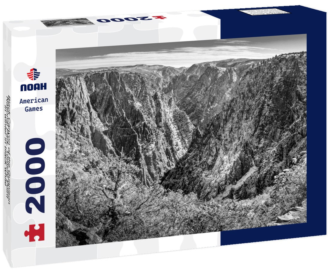 Black Canyon of the Gunnison National Park, Tomichi Point in winter 2000pc PuzzleBlack and White