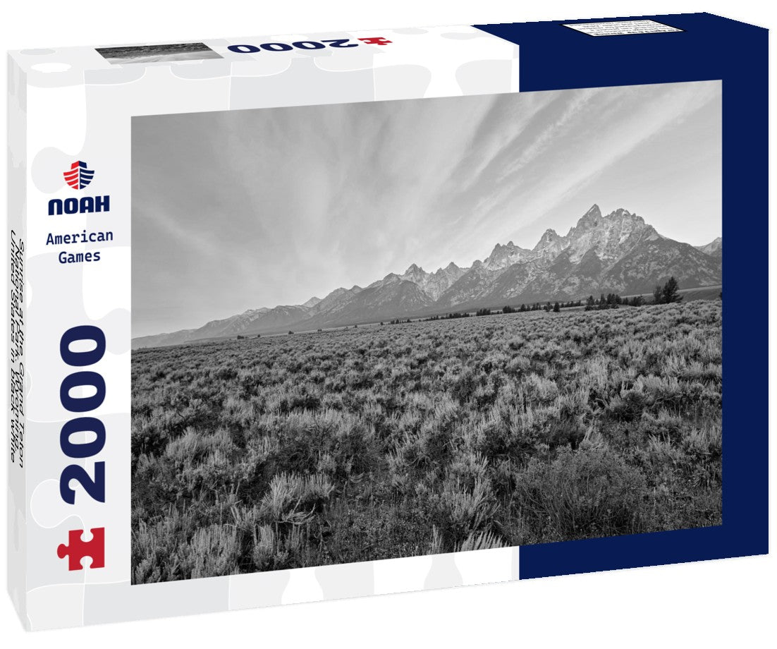 Noah Jigsaw Puzzle Sunrise at the Grand Teton National Park. Wyoming. United States in black white 2000 pieces