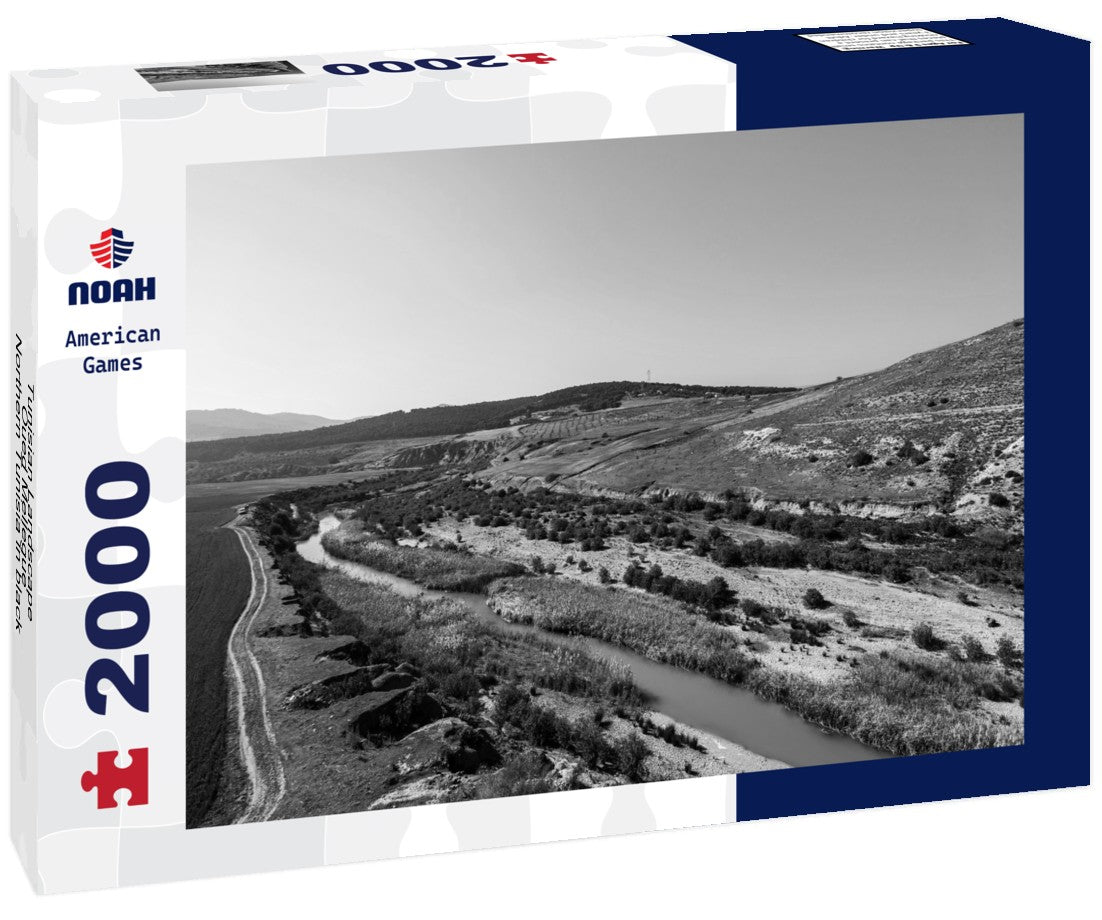 Noah Jigsaw Puzzle Tunisian Landscape - Oued Mellegue -Northern Tunisia in black white 2000 pieces