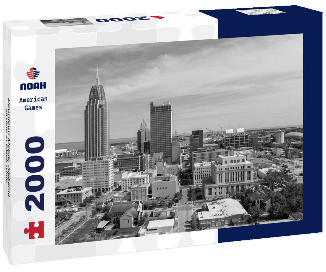 Downtown Mobile, Alabama skyline 2000pc PuzzleBlack and White