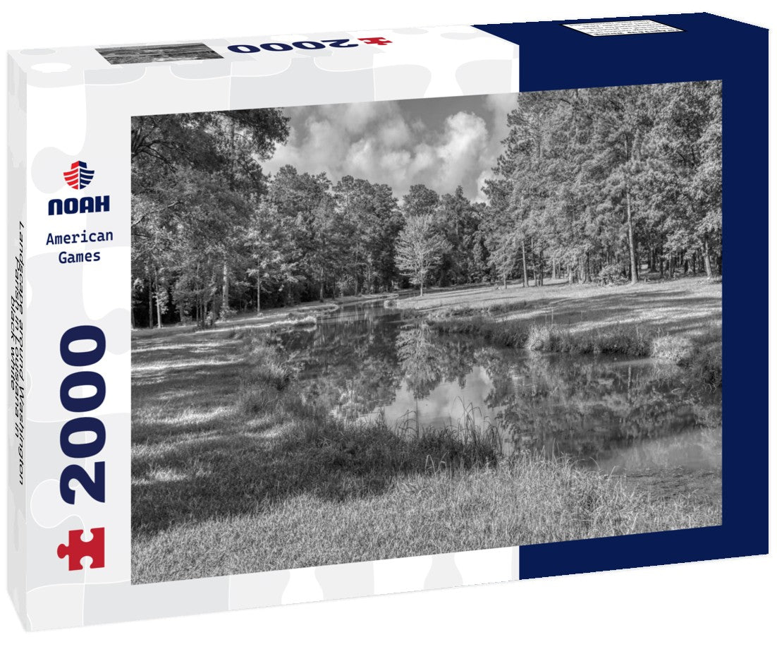 Landscape around Washington Parish in Louisiana 2000pc PuzzleBlack and White