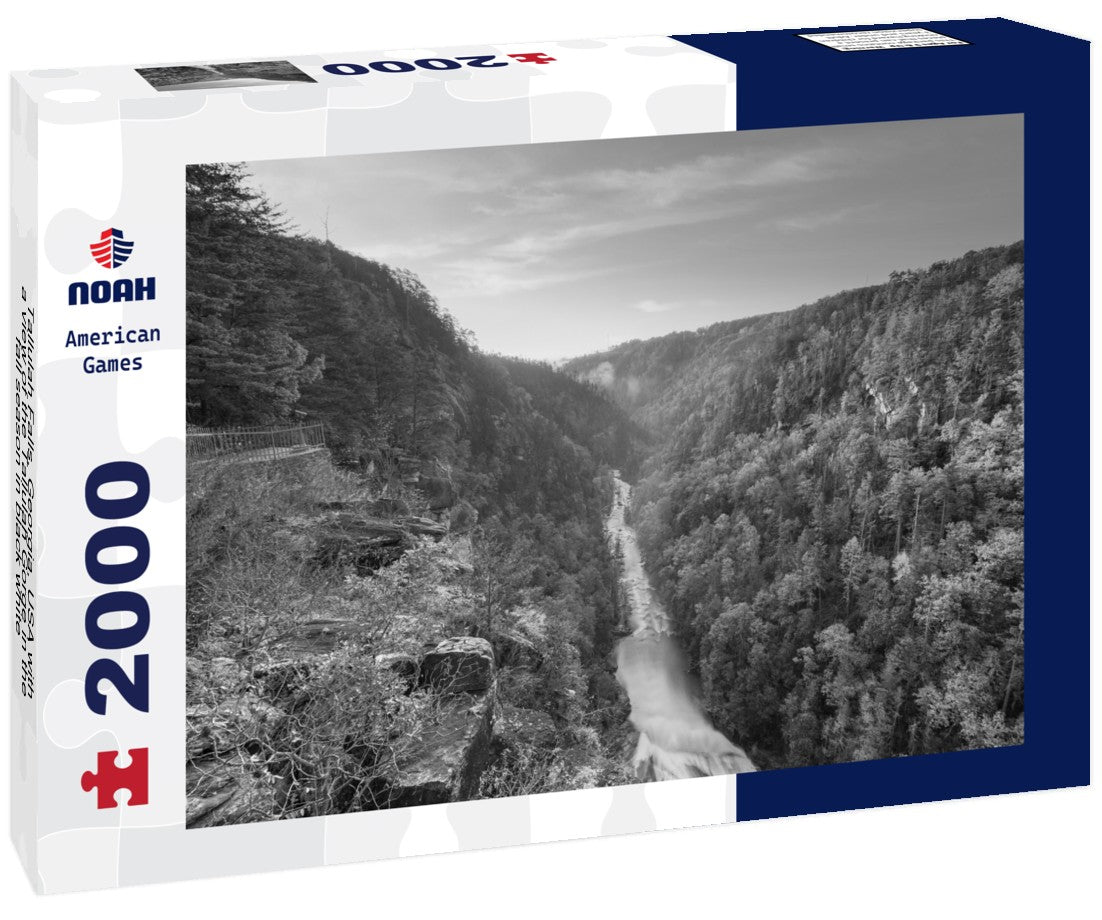 Tallulah Falls, Georgia, USA with a view of the Tallulah Gorge in the fall season 2000pc PuzzleBlack and White