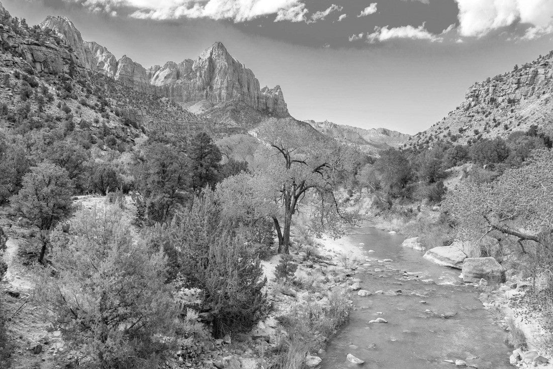 Beautiful landscape of red rocks in Zion National Park, Utah, USA 2000pc PuzzleBlack and White
