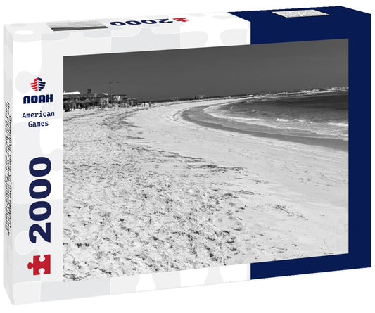 Noah Jigsaw Puzzle Beautiful view of the lagoon, the coast, the white sandy beach and the blue sea. Djerba Island, Tunisia in black white 2000 pieces