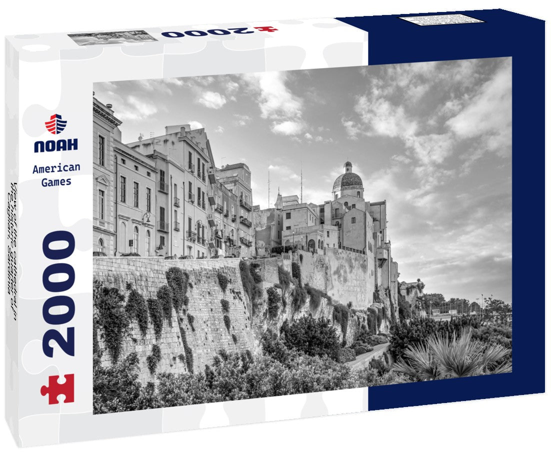 the cathedral in the historic quarter of Cagliari, Sardinia, Italy 2000pc PuzzleBlack and White
