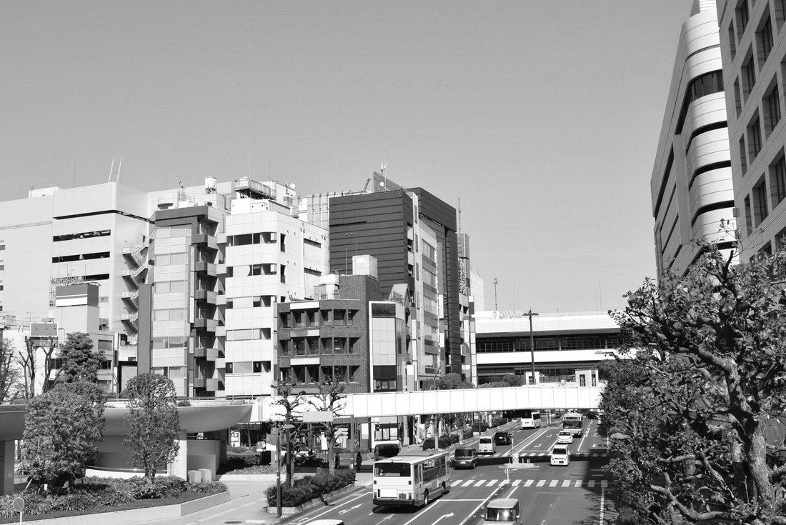 Downtown Omiya, Saitama City, Saitama Prefecture, Japan 2000pc PuzzleBlack and White