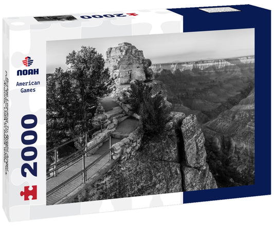 Noah Jigsaw Puzzle Bridge Leading To Bright Angel Point, Grand Canyon National Park, Arizona, USA in black white 2000 pieces